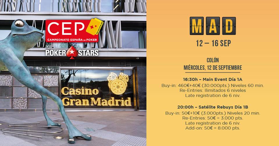 Todo preparado para el inicio del Día 1a en Casino Gran Madrid Colón